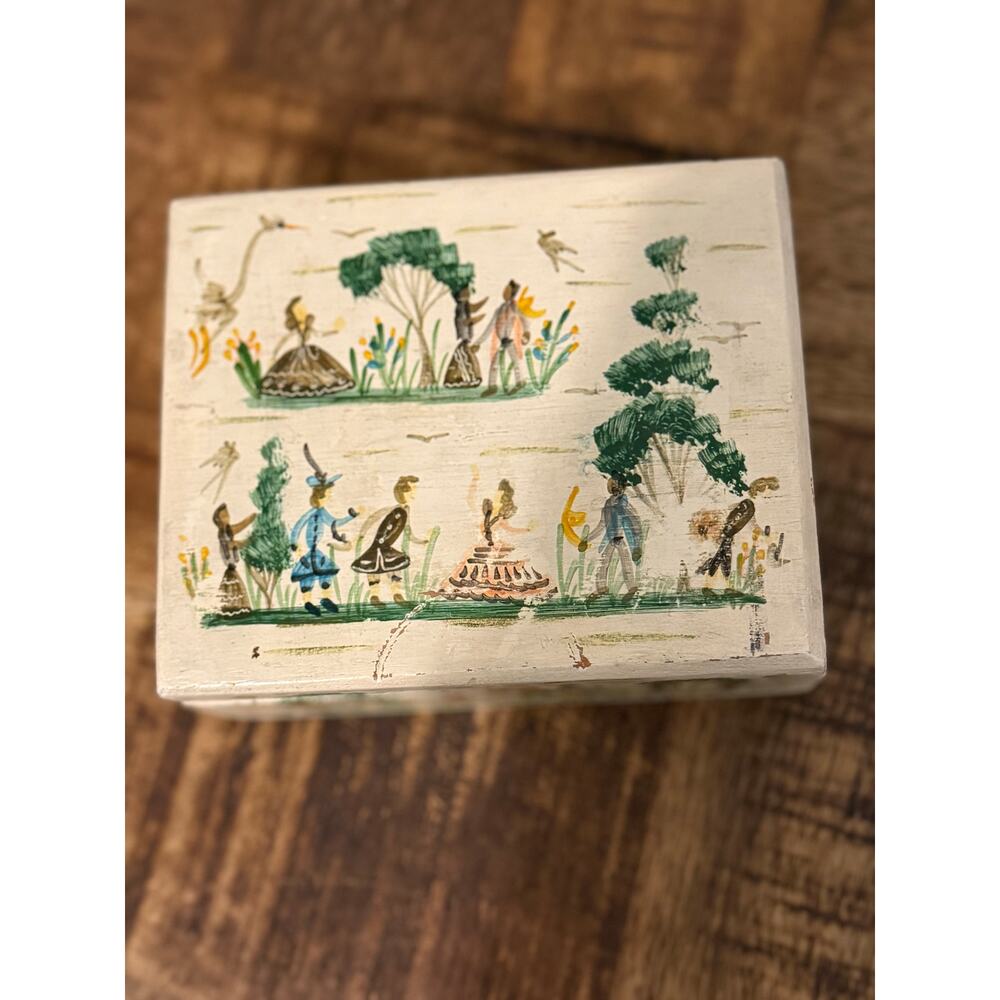 Box, Benito F. Vintage Mexican Painted Folk Art Signed c1940's, Hand Painted